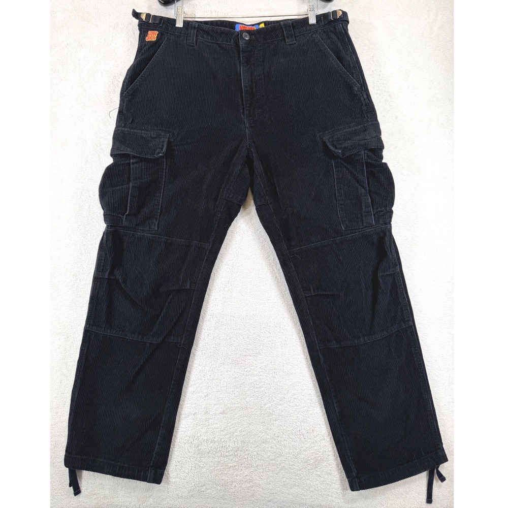 Vintage Empyre Relaxed Fit Corduroy Cargo Pants Mens 36x30 Black Skate Baggy Y2K